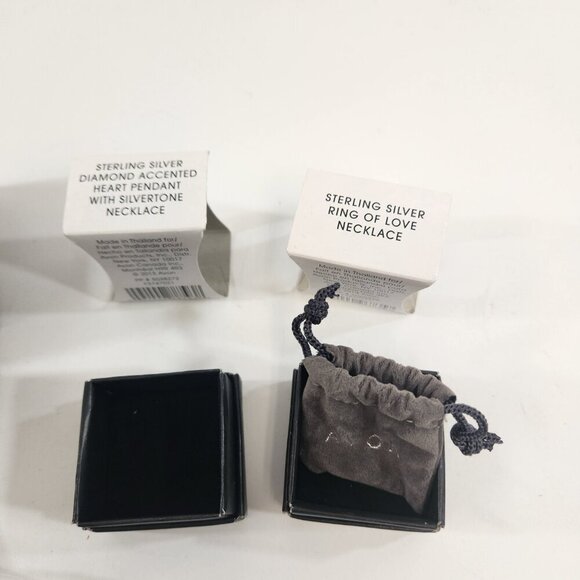 Avon Sterling Silver Heart Jewelry Bundle Pendant Ring of Love Faux Diamond - Picture 12 of 13